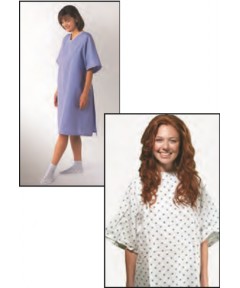 Blue Solid Patient Gown