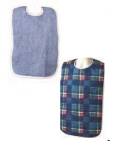 Bib w/ vinyl backing & velcro closure -18" x 30" blue terry