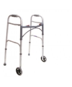 JR - 2 Button Folding Walker - 5" Wheels