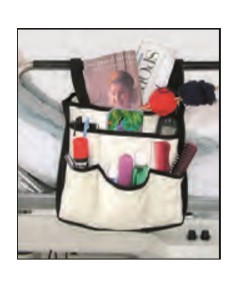 Bedside Butler - white canvas w/ black trim